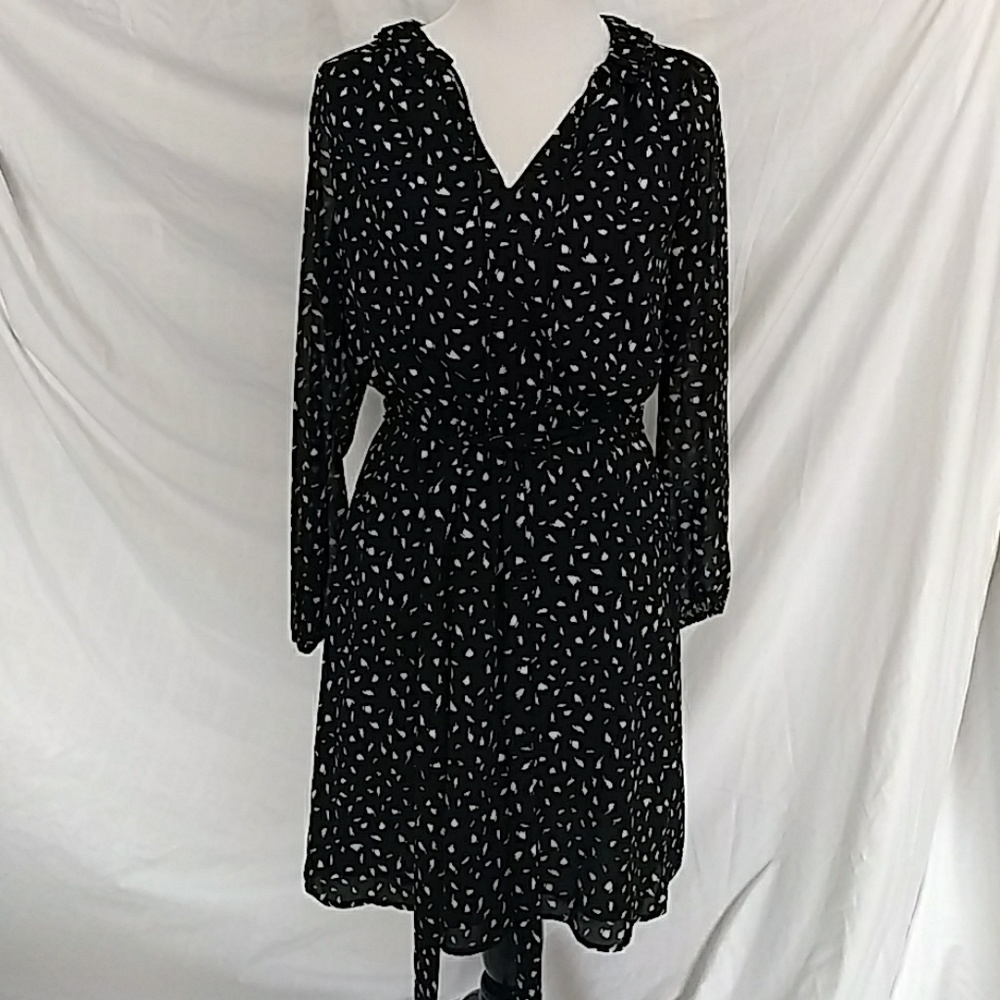 LOFT long sheer sleeve dress petite 6